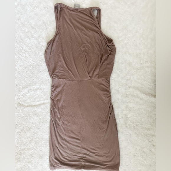 NWT- BOBI Side Ruched Tank Dress / Hazelnut - Picture 4 of 10